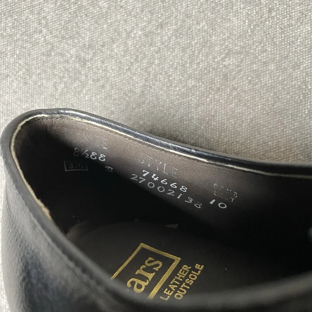 Vintage Sears Derby Blucher Dress Shoe Size 8.5 EE Black Pebbled 74668